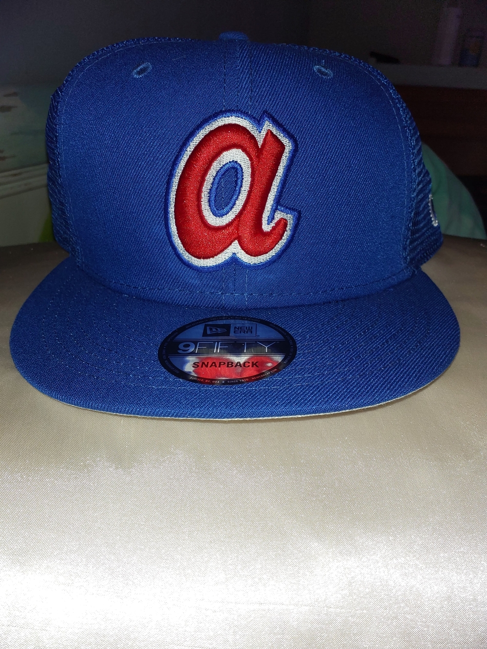 Atlanta Braves New Era 9FIFTY Blue Snapback with Red 'a' Logo Cooperstown Coll.